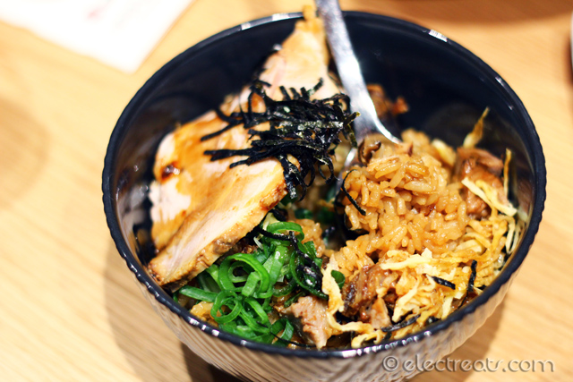 Chashu Rice +$3 after ramen purchase (including a Mini Salad)  A very good bargain but hopefully you've got someone to share it with. The ramen itself is huge, and this donburi isn't mini, either. 