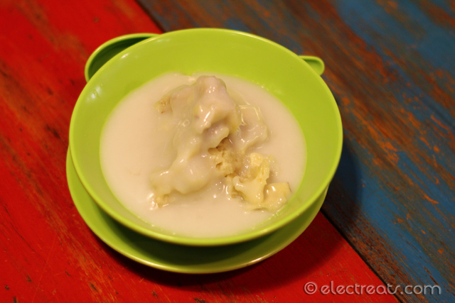 Khao Niew Turian - IDR 45K  Durian and sweet organic glutinous rice served with coconut cream.