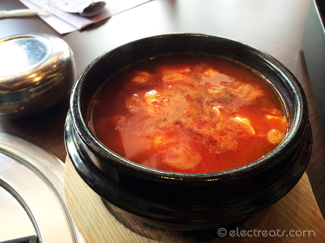 Sundubujjigae - IDR 55K  Spicy soft-tofu stew.